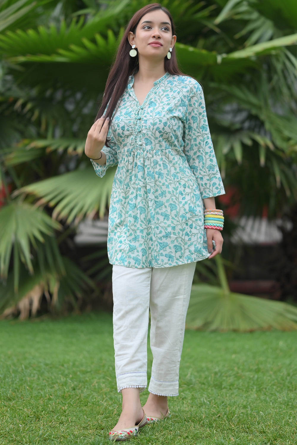Buy White Chikankari Pants and Yellow Kurta Top, Yellow Cotton Short Sleeve  Kurtis & White Pants for Women, Indian Readymade Salwar Kameez, Online in  India - Etsy